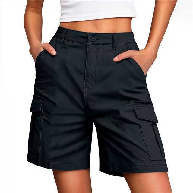 Women High Waist Cargo Shorts Casual Multi Pocket Loose Fit Lounge Shorts