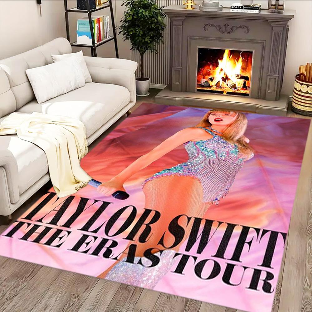 Taylor Swift's Vibrant Stage Performance rug for living rooms, bedrooms, home décor, and as gifts.