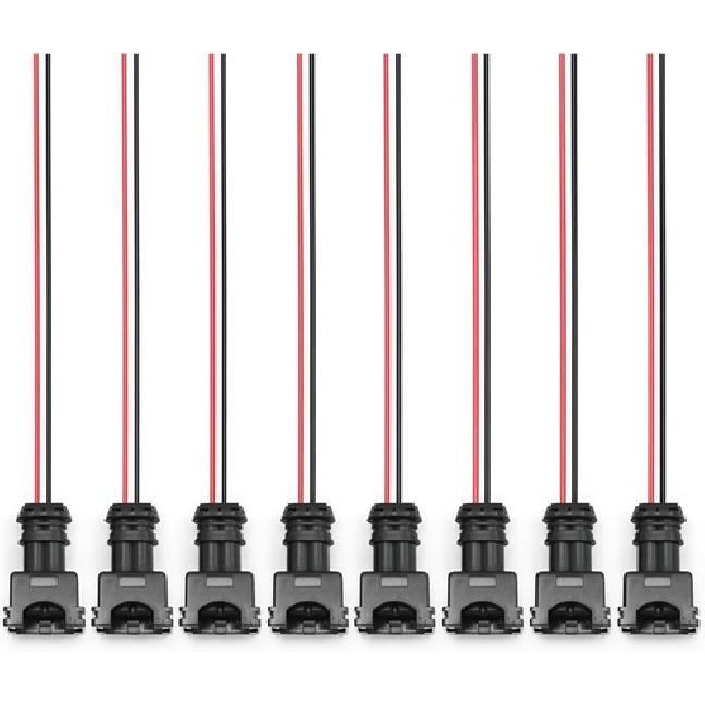 8 Pack Fuel Injector Connector Plug Harness, Replacement for 4.6L 5.0L 5.4L 5.8L