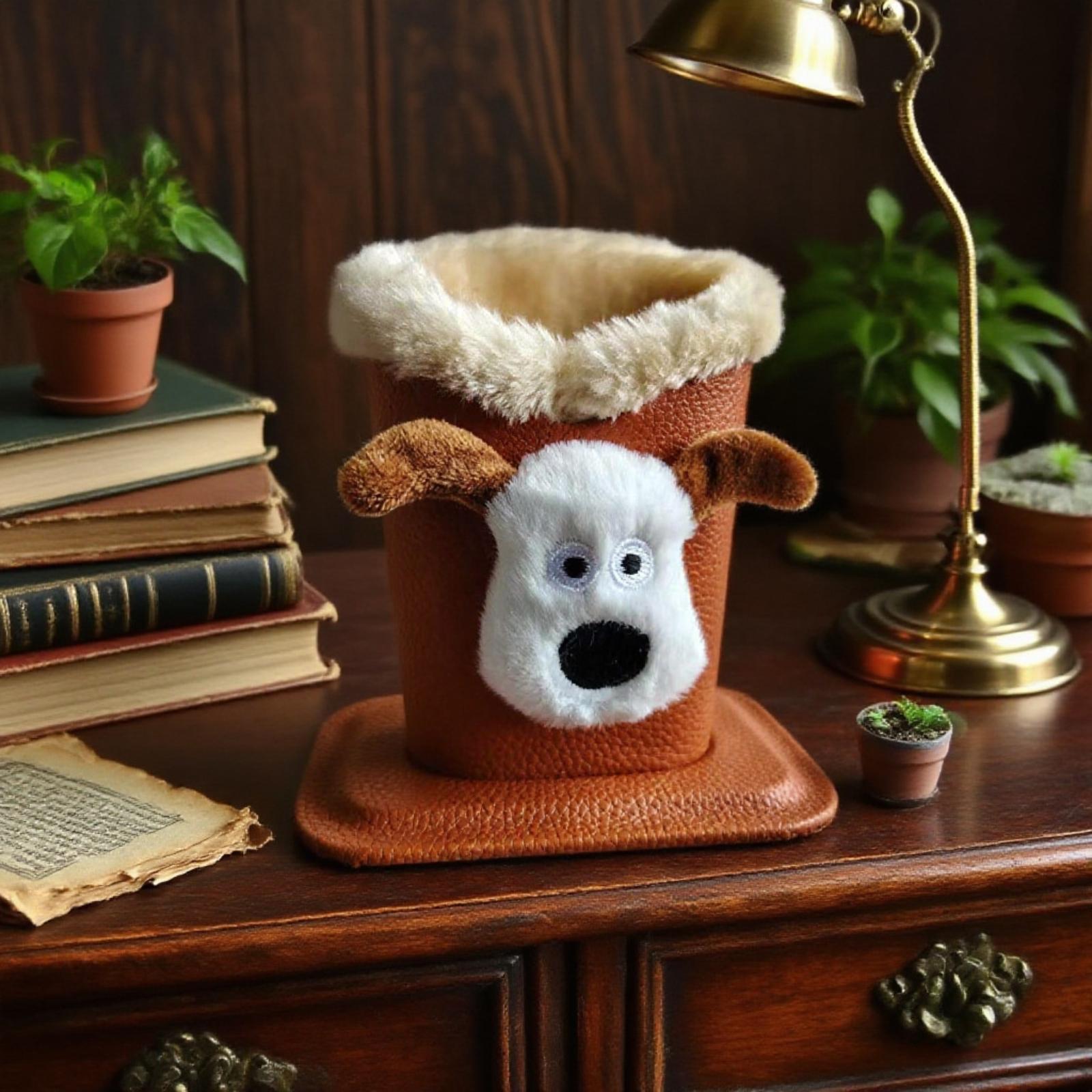 

- Плюшевый держатель для очков Очаровательный мультяшный держатель для очков и ручек Настольное хранилище Стойка для хранения очков One Size коричневый