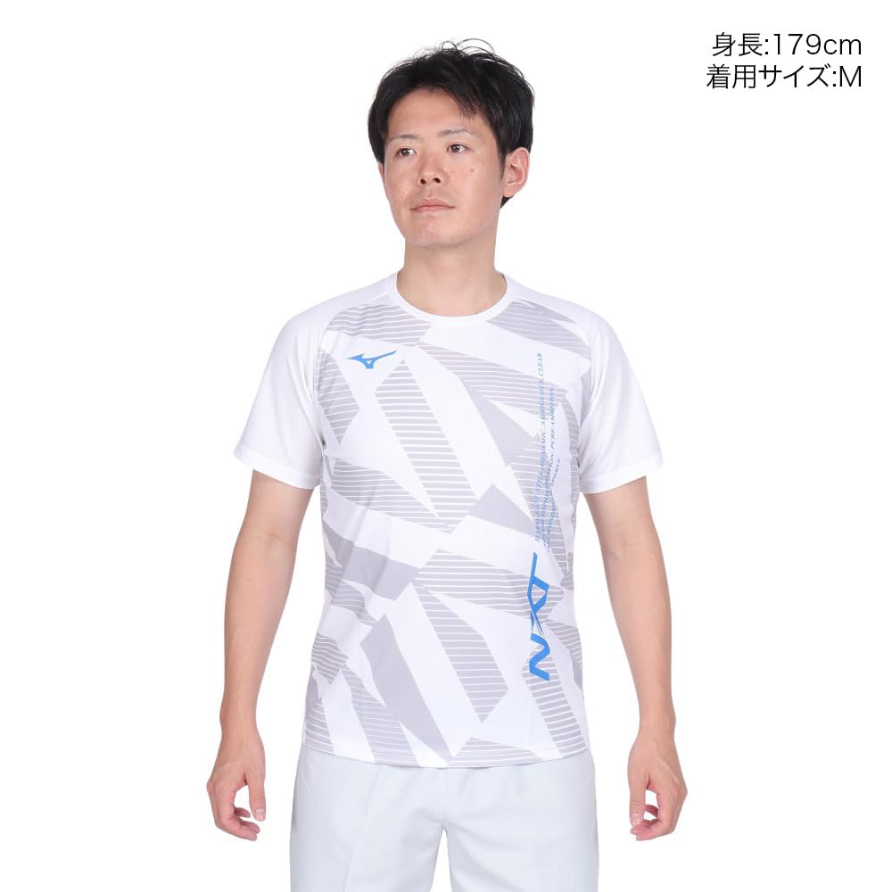 Practice Short Dynamotion Size S Tennis/Badminton Shirt, Sleeve, Moisture-Wicking, Quick-Drying, Fit, Unisex, White, (62JAB012)