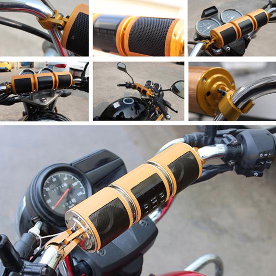 MT487 Bluetooth-compatible Speaker Handlebar Mount LED Screen Music Player Multifunction Motorcycle Bluetooth-compatible Speaker for Motorcycles