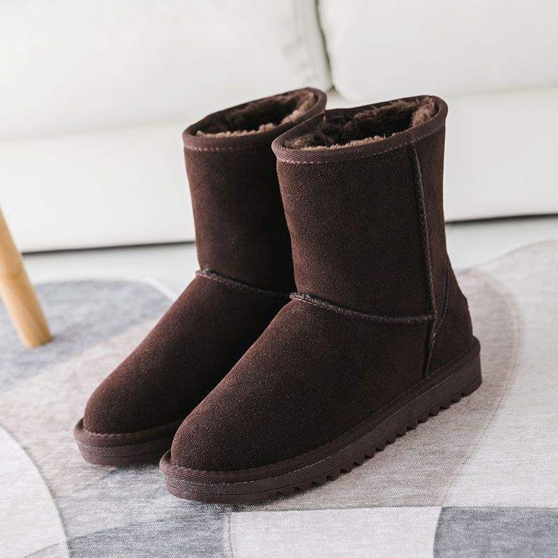

Winter snow boots women s medium tube thick-soled non-slip velvet warm waterproof snow cotton shoes cotton boots fashion Korean version 40