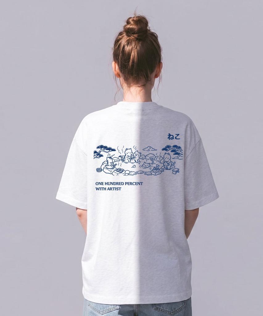 OHP Ohpxharmonia Cat Hot Spring Semi-Oversized Short Sleeve Tee 6 (Type B)