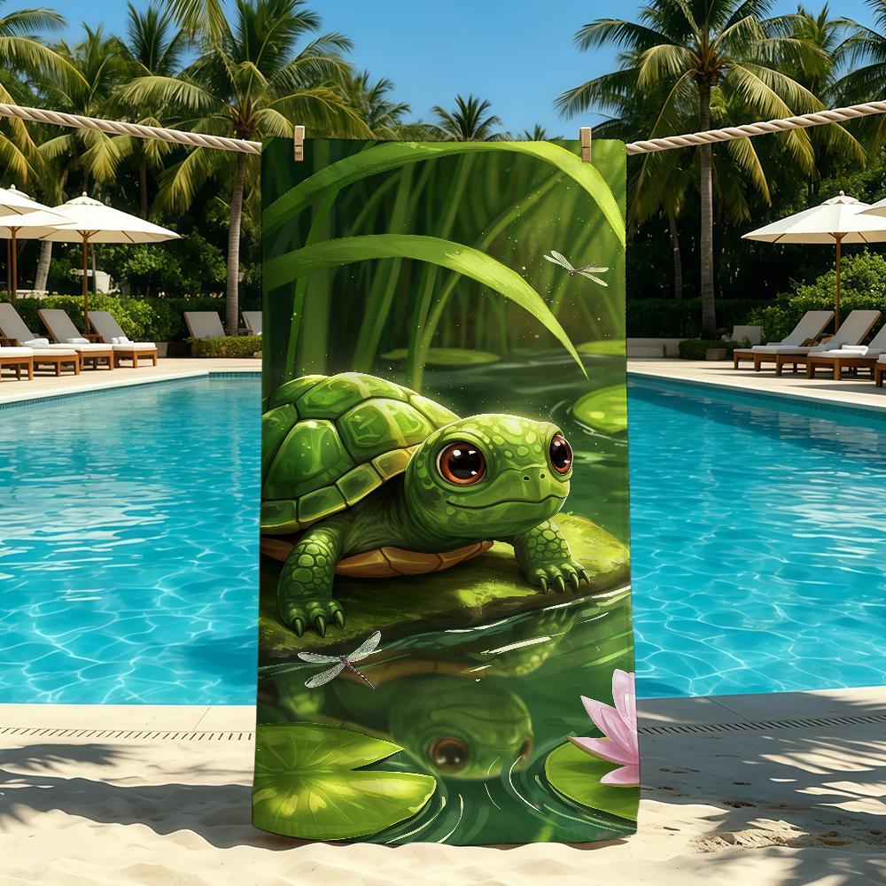 Towel For Cute Turtle Outdoor Camping Beach Towel Super Absorbent Quick-Drying Summer Cartoon Towel