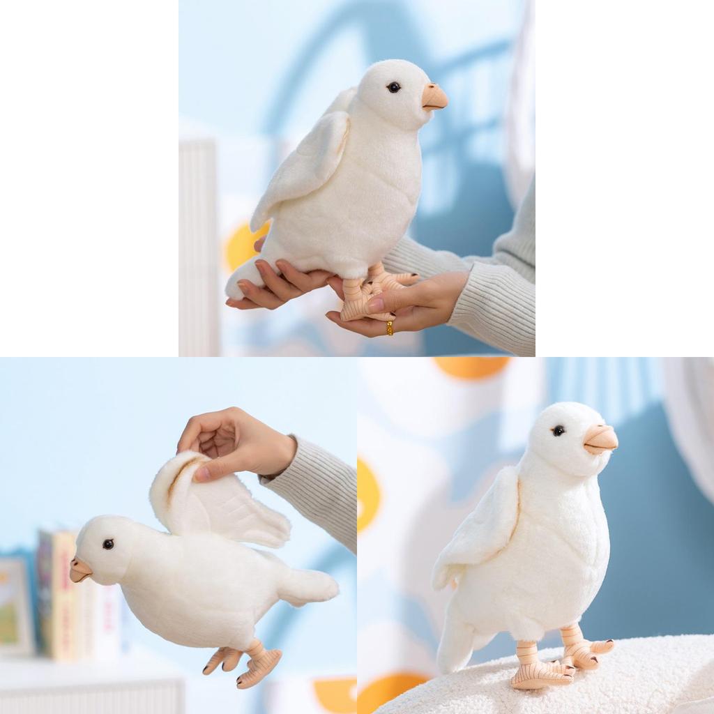 Plush White Pigeon Figurine Soft Toy With Pp Cotton Filling For Kids And Teens