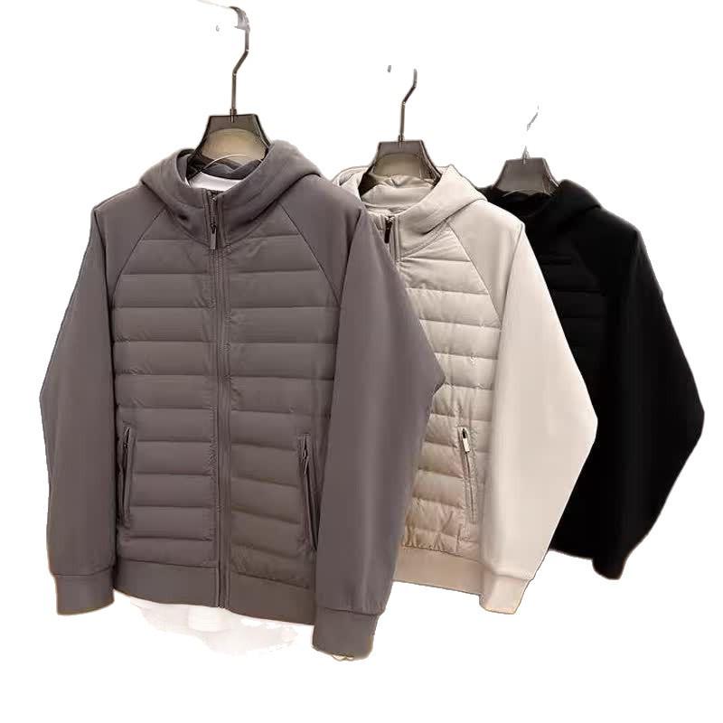 Men's 2025 Autumn/Winter Patchwork Hooded Warm Jacket - Casual and Versatile Outdoor Cardigan