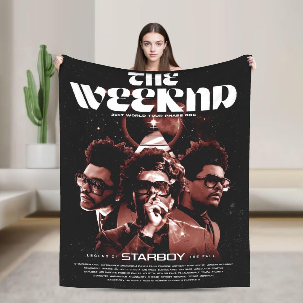 The Weeknd XO Album Flannel Blanket  Super Warm Throw Blanket for Home Decor Camping Pattern Bedspread Sofa Bed Cover