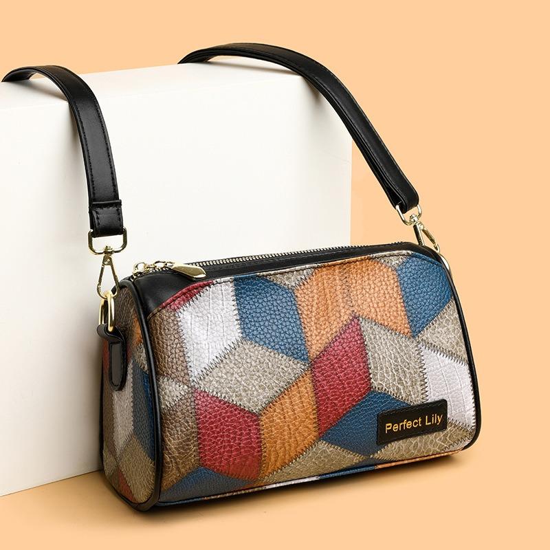 Three-dimensional Lattice Multi-compartment Single Shoulder Messenger Bag, Light and Large Capacity Small Square Bag, Adjustable Shoulder Strap.