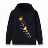 Cartoon Solar System Sun Planets Print Kids Hoodie Boys Girls Casual Long Sleeve Pullover Sweatshirt for Children Daily Wear
