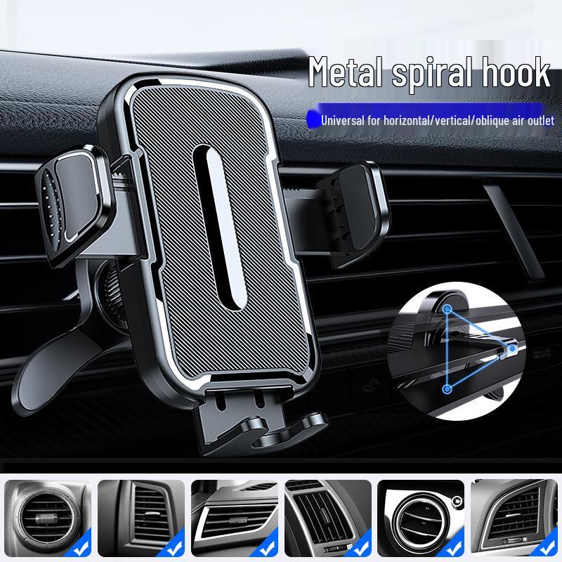 Adjustable Anti-Shake Car Phone Holder with Vent and Suction Mount