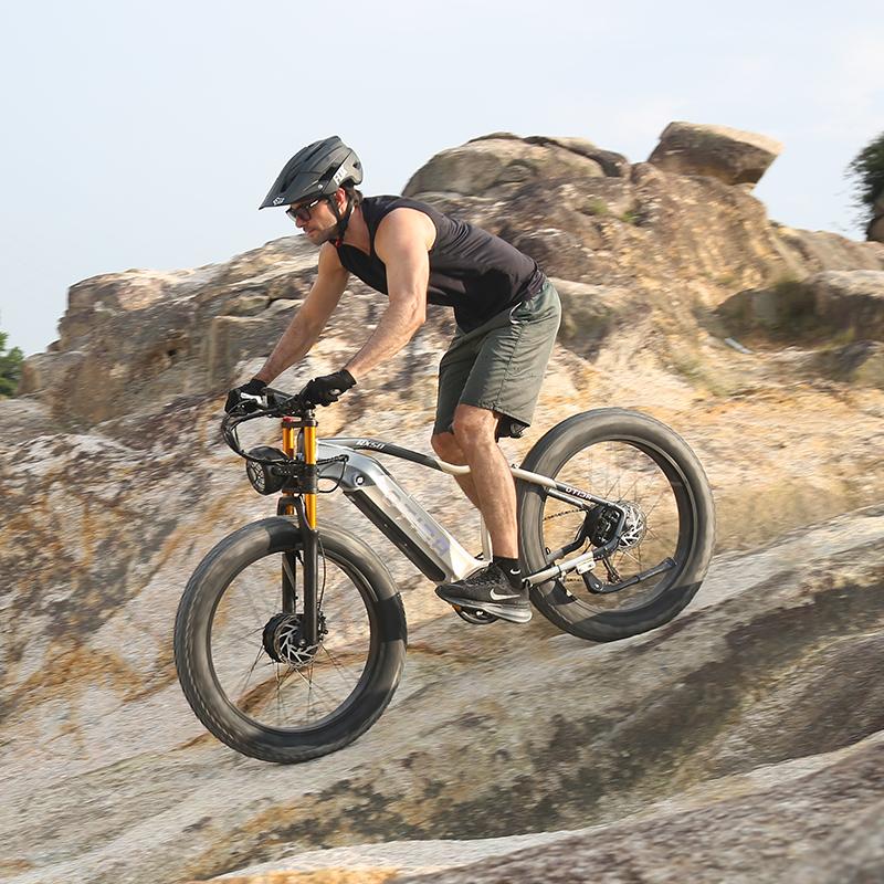 BURCHDA Bicicletta Elettrica RX50 a Doppio Motore, 3000W, Batteria Rimovibile 48V 20Ah, Velocità Massima 40 MPH, Sospensioni Integrali, – per Ciclisti Adulti