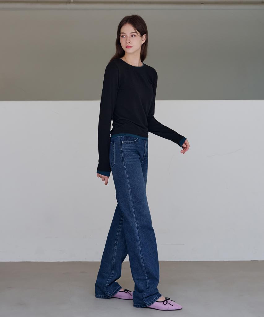 Deuloupisumeon Natural Layered Long Sleeve T-Shirt [Black]