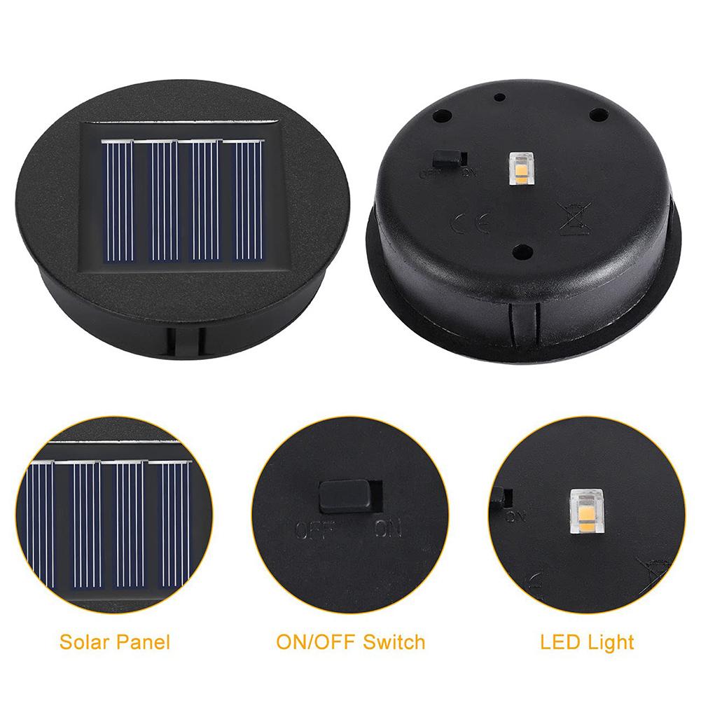 Solar Panel with LED Lantern Light Lid Solar Lights Top Replacement Part for Outdoor Hanging Lanterns DIY Table Lights Decor