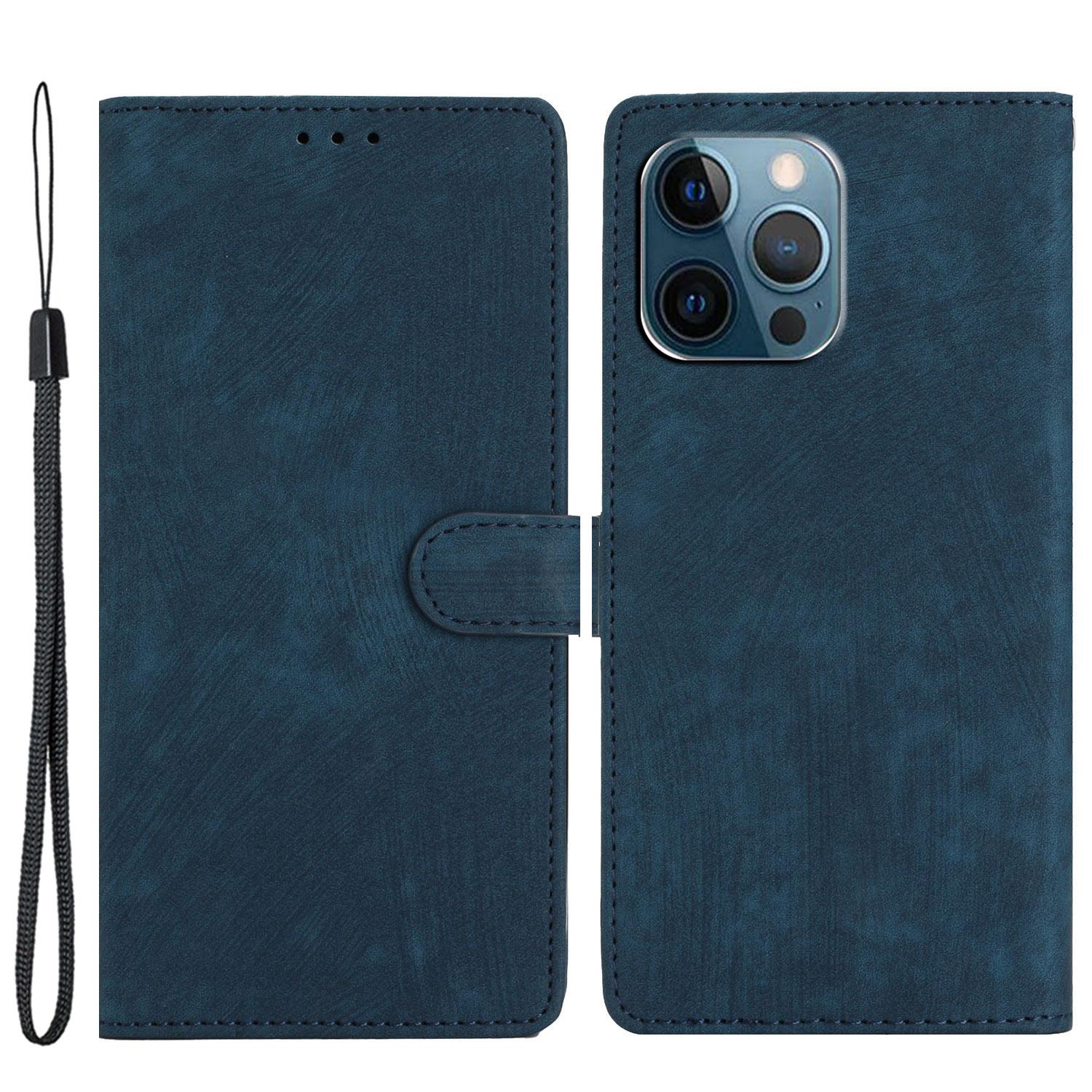 

For iPhone 16 Pro Max Case Card Holder Shockproof PU Leather Phone Cover Blue