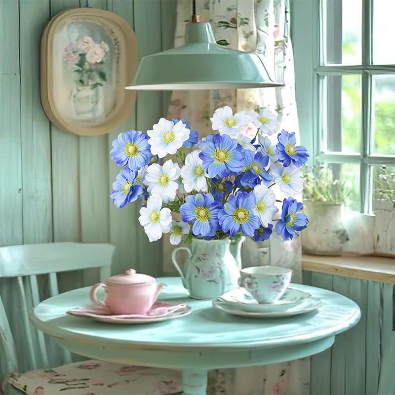 74CM 4Heads Silk Artificial Orchid Flower Branch for Home Room Wedding Decorations Indoor Vase Flower Arrangement Decoration