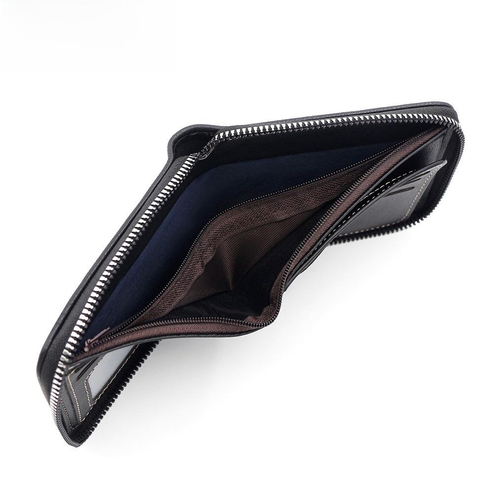 Large Capacity Men's Short Wallet Thin Card Holder Portable PU Leather Coin Purse Daily