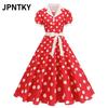 JPNTKY Moda Verão Primavera Manga Curta Decote V Vestidos Casuais