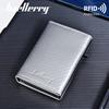New Men's Card Bag RFID Automatic Pop-up Zipper Carbon Fiber Magnetic Card Clip Men