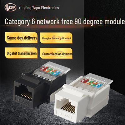 CAT6 RJ45 90° Interfață de rețea Modul panou Conector cu cap de cristal
