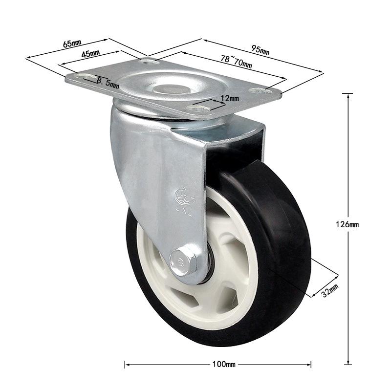 Universal Medium Duty Casters with Brake – 3, 4, 5 Inch Wheels for Equipment & Tool Carts
