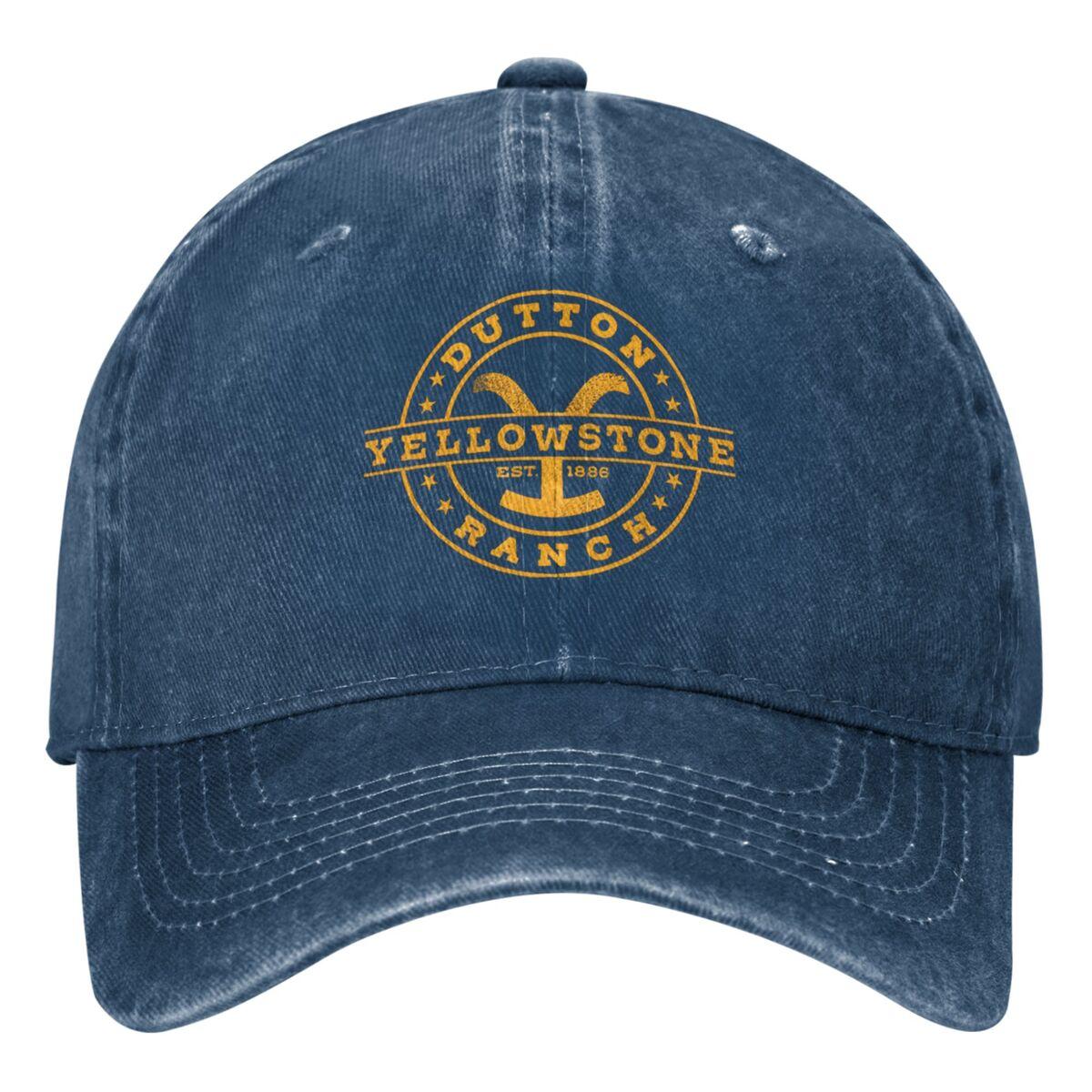 Yellowstones Dutton Ranch Denim Baseball Cap Vintage Logo Outdoor Gym Hip Hop Hats Summer Unisex Men y2k Retro Snapback Cap One Size