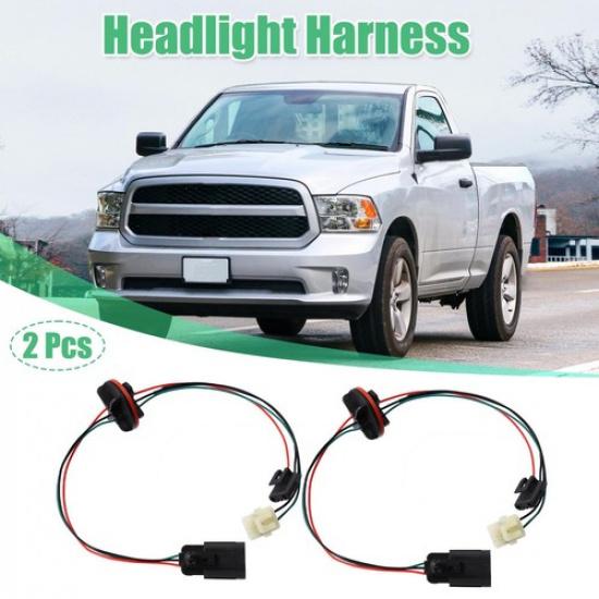 2 Pc Headlight Harness 68193062AB for Dodge for Ram 1500 2500 3500  Quad Halogen