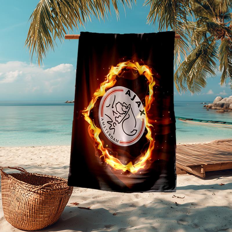 1 Stück Ajax Amsterdam Wappen Strandtuch - Weiche, Saugfähige Mikrofaser, Leicht, Ideal für den Strand, Partys, Reisen, Camping Fan-Geschenke