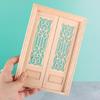 Unpainted Wood Double Hinged Door For Dollhouses Construction 1/12 Scale Miniature Building Accessory