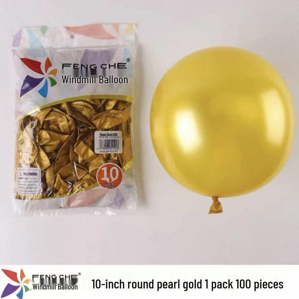 Windmill Pattern 10" Round Latex Balloons - Pack of 100 for Weddings & Birthdays