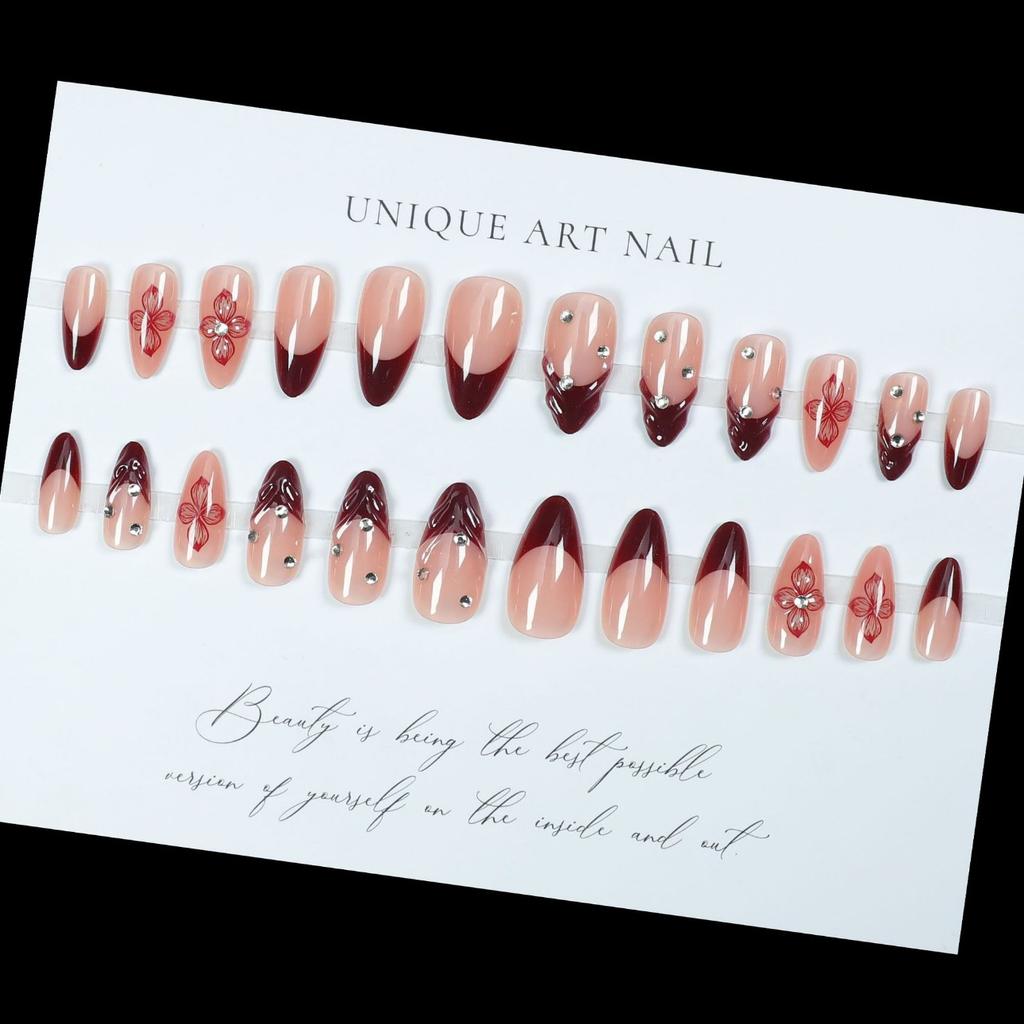 Noszenie Paznokci French Epoksydowe Kwiatowe Zdobienie Paznokci Europejskie i Amerykańskie Spice Girls Ins Wiatr French Kawałki Sztucznych Paznokci Zdejmowane