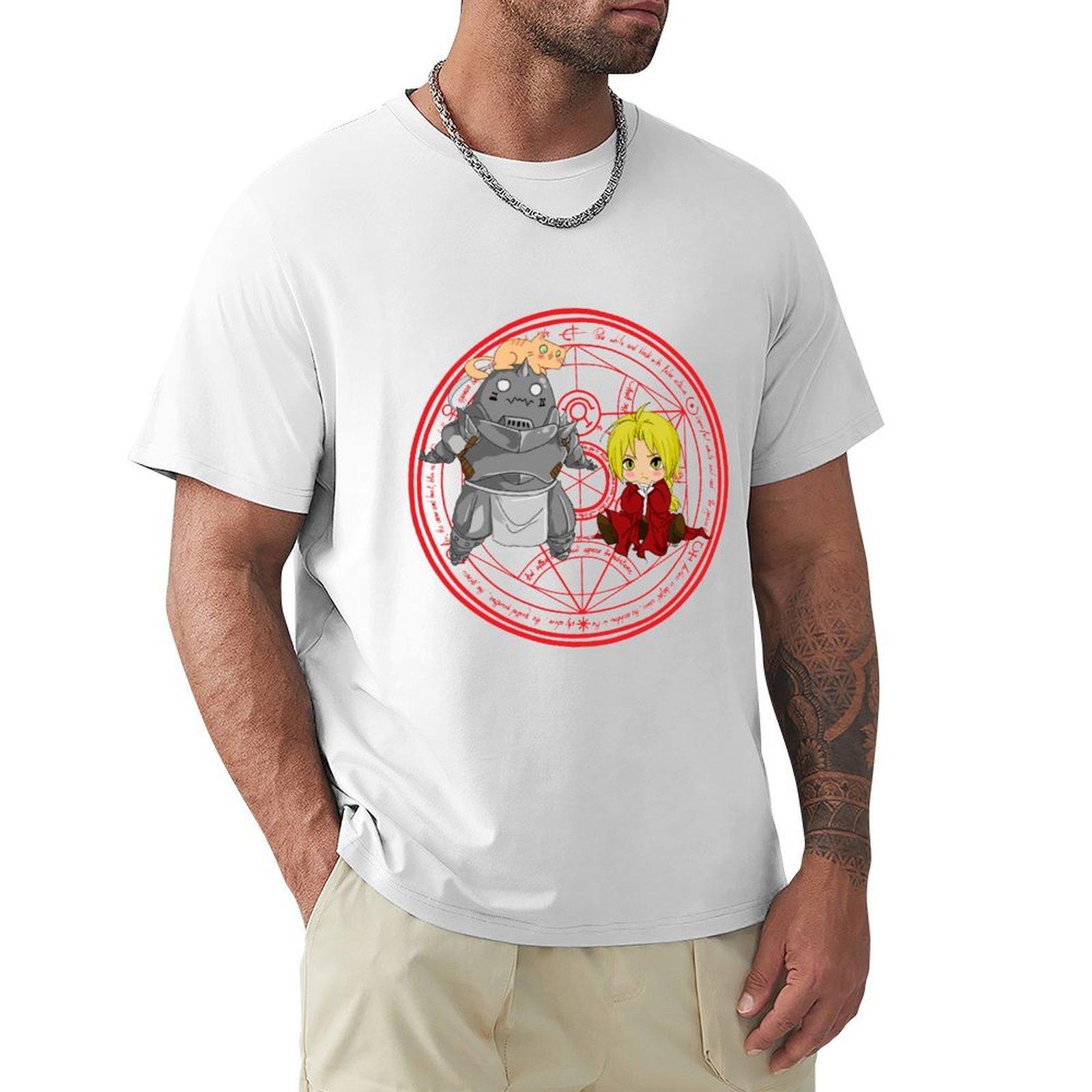 Chibi FMA TShirt anime figures vintage t shirts sports fans cotton t shirt men S