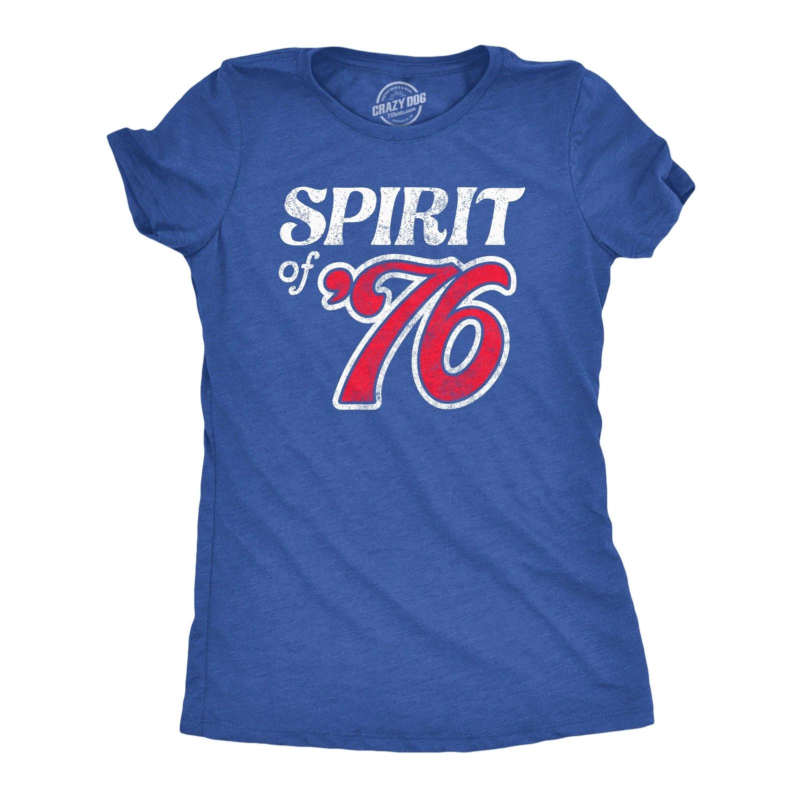 Womens Spirit Of 76 T Shirt Funny Fourth Of July Party Patriotic 1776 Tee for L