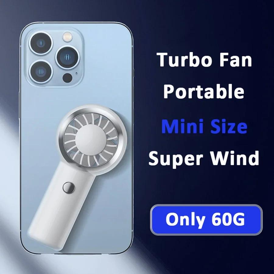 

2024 New Ultra Lightweight Only 60G Handheld Fan Mini Air Conditioner Portable Fan Air Cooler Pocket Fan for Travelling Shopping