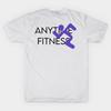 Men Black Print T-shirt Anytime Fitness No-Cut Transfer Paper Print Cotton Tshirt
