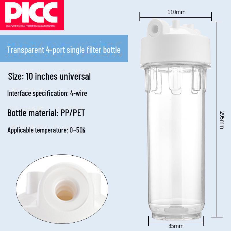 10-Inch Household Water Purifier Pre-Filter Bottle with 2/4 Tap PP Cotton Universal Filter Element