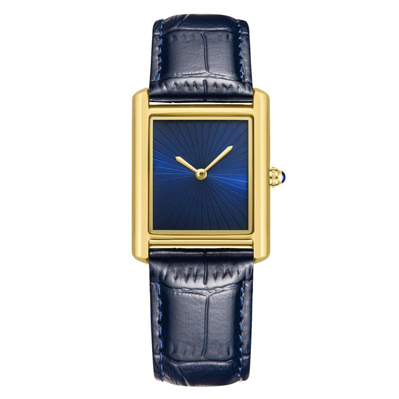 Men'S Casual Watch Classic Simple Square Two-Pin Quartz Watch Belt Men'S Watch
