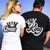 König Königin Krone Druck Liebhaber Paare T-Shirt Harajuku Frauen T-shirt Krone Paar Passende T-shirt Kleidung Sommer Frauen Mann Tops