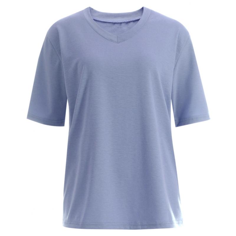 Shop   Women S baSic V Neck Solid ShorT SleeVe T ShirT Beige Dai wSh 1418