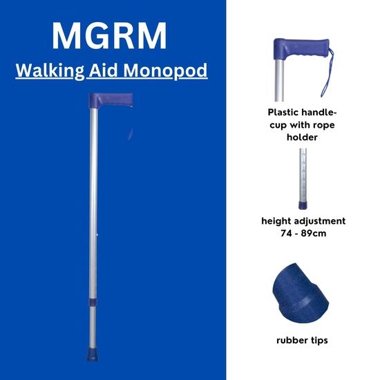 MGRM Walking Aid Monopod Height Adjustable Walking Stick for Men, Women, Walking Support for Old People, Seniors