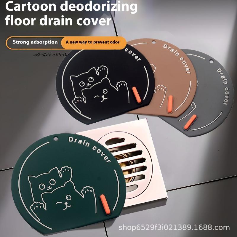 Silicone Bathroom Sewer Floor Drain Cover Deodorant Mat Thickened Kitchen Toilet Insect-Proof Drainage Floor Pad for Home