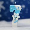 0-9 Numbers Snowflake Birthday Candles, Blue Glitter Style, Children's Girls' Birthday Party, Cake Decoration Candles