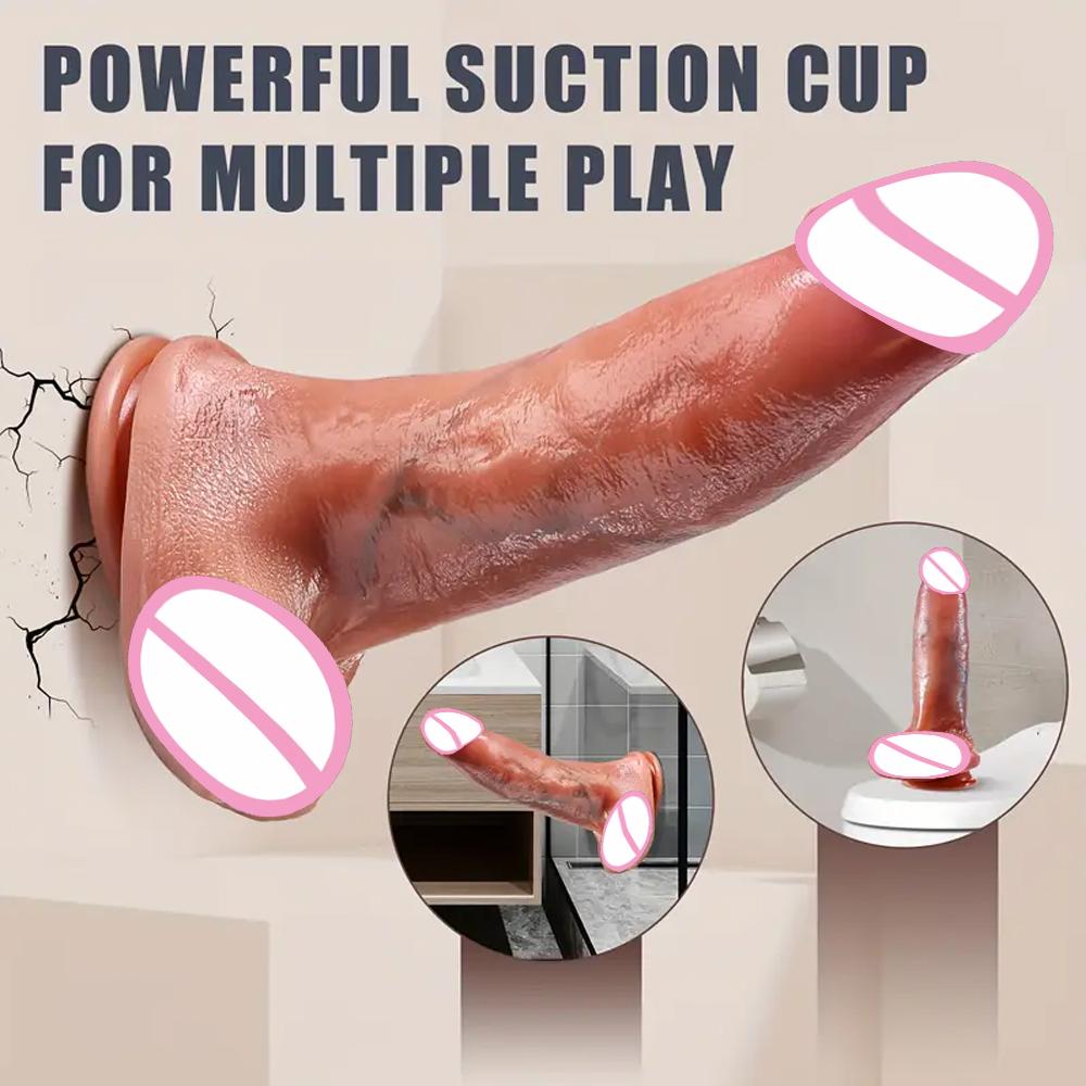 Thick Big Dildocc Penis Control Telescopic Vibrator Realistic G-spot Vagina Masturbation Erotic Cock Sex Toys Sex Machines Gay