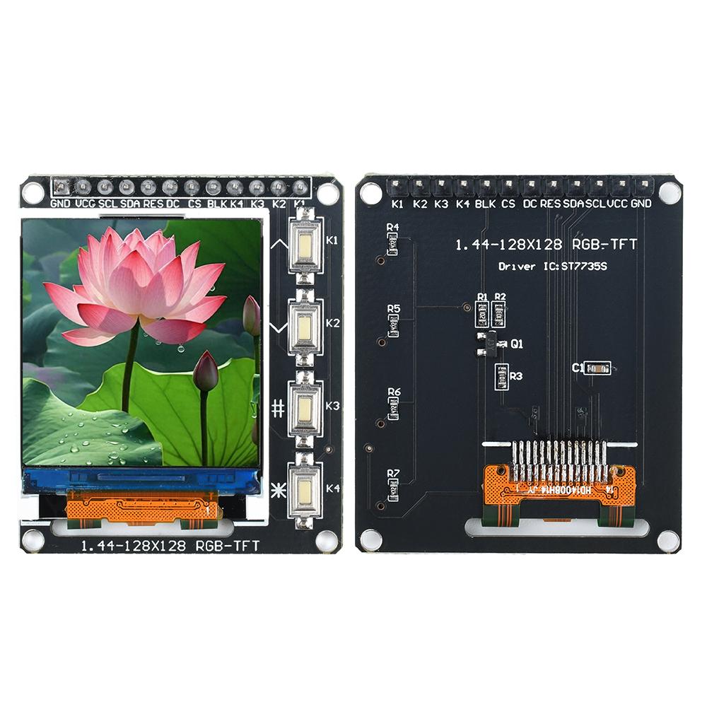 0.96/1.3/1.44/1.8-inch TFT IPS Color Screen LCD Display Module with 4 Buttons ST7735 / ST7789 Driver Interface SPI