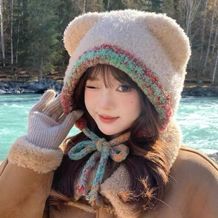 Fair Isle Wool Beanie With Foldable Design For Casual Outdoor Wear