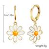 Delicate Gold Color Daisy Flower Hoop Earrings For Women Trendy Korean Sweet Sunflower Circle Earring Girl Wedding Party Jewelry