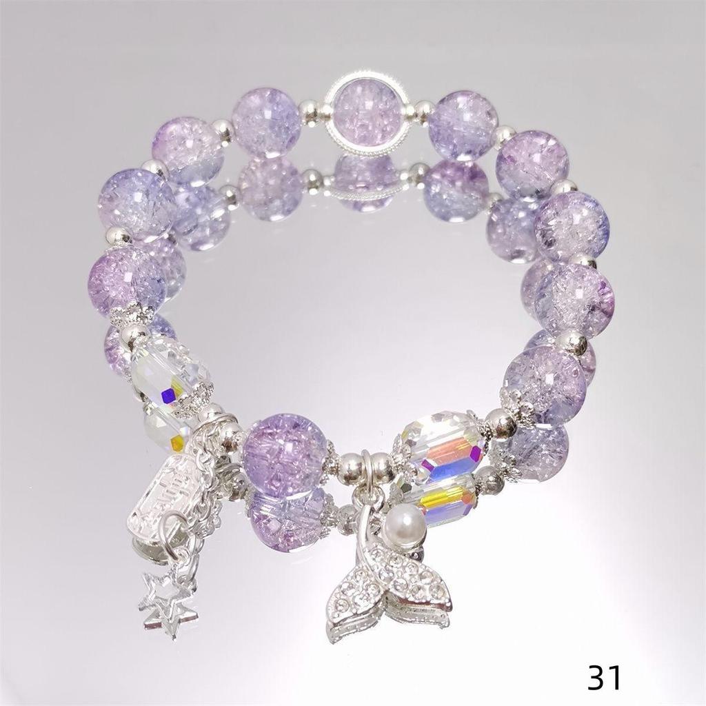 Mori Style Mermaid Crystal Bracelet - Sweet, Versatile Design for Women, Students, and Best Friends.