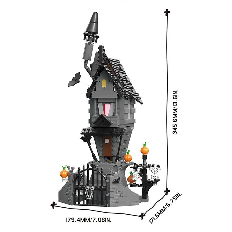 Non-Toxic 581Pcs Nightmareal Castle Building Blocks Ghost Skeletion Pumpkin Hut Moc Bricks Diy Toys For Kids Christmas Holiday Gifts