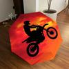 1 Stück Motorrad Sonnenuntergang Thema Hochwertiger Regenschirm, Automatisches Öffnen und Schließen, Multifunktionaler Regenschirm G0811055