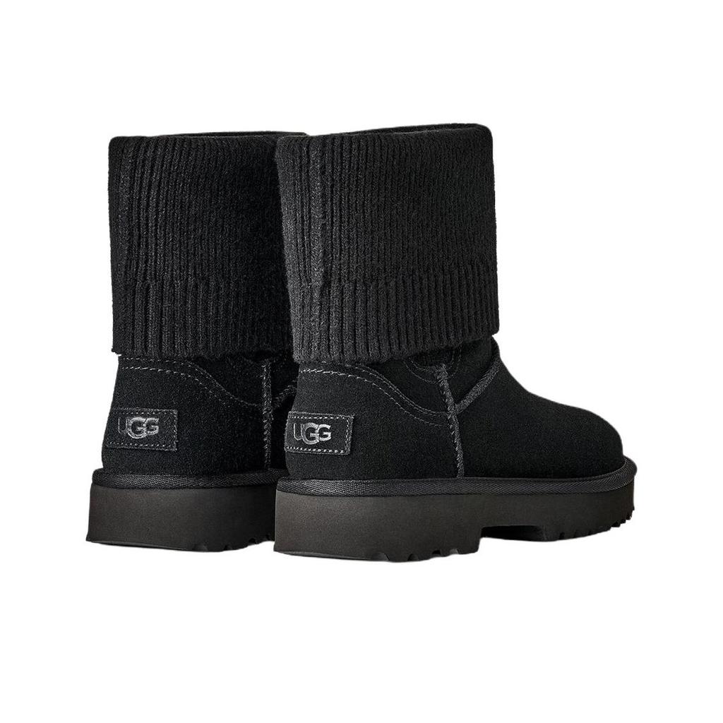 UGG Klassisk Nyhet Lær Mote Komfortable Korte Chelsea Støvletter Dame Støvletter Svart 1171573-BLK